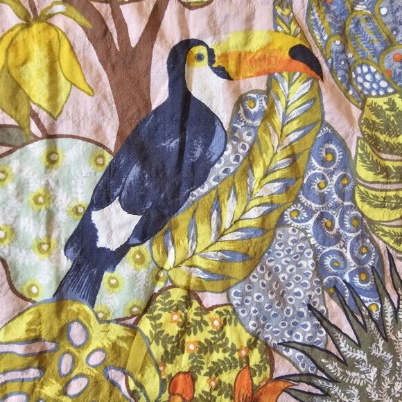 J McGlaughlin Womens Button Up Floral Toucan Tropical Art Artsy Small - Picture 7 of 8